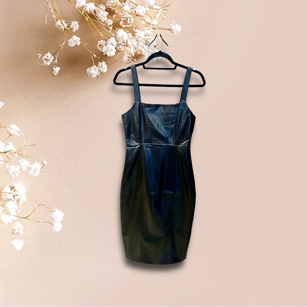 NWT 7 For All Mankind Faux Leather Midi Dress, Size Small!